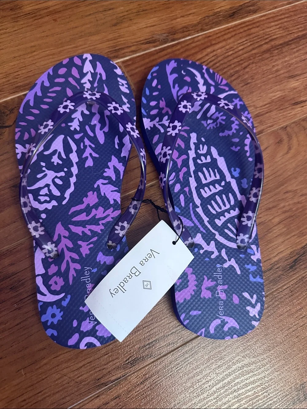 Vera Bradley Purple and Lavender Paisley Flip Flops